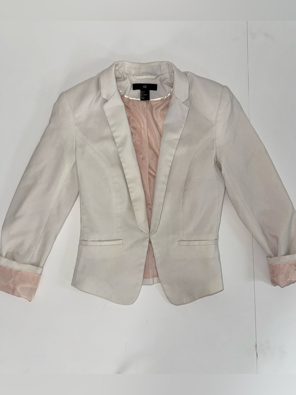 H&M Cream Blazer with Blush Lining